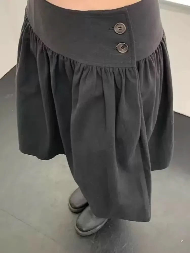 Korean Style High Waist A-Line Skirt - Elegant Mini Skirt for Women