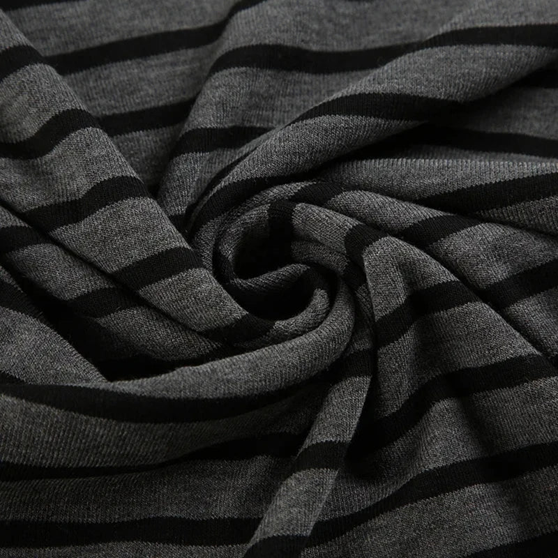 Korean Style Striped Long Sleeve T-Shirt - Women's Slim Fit Top