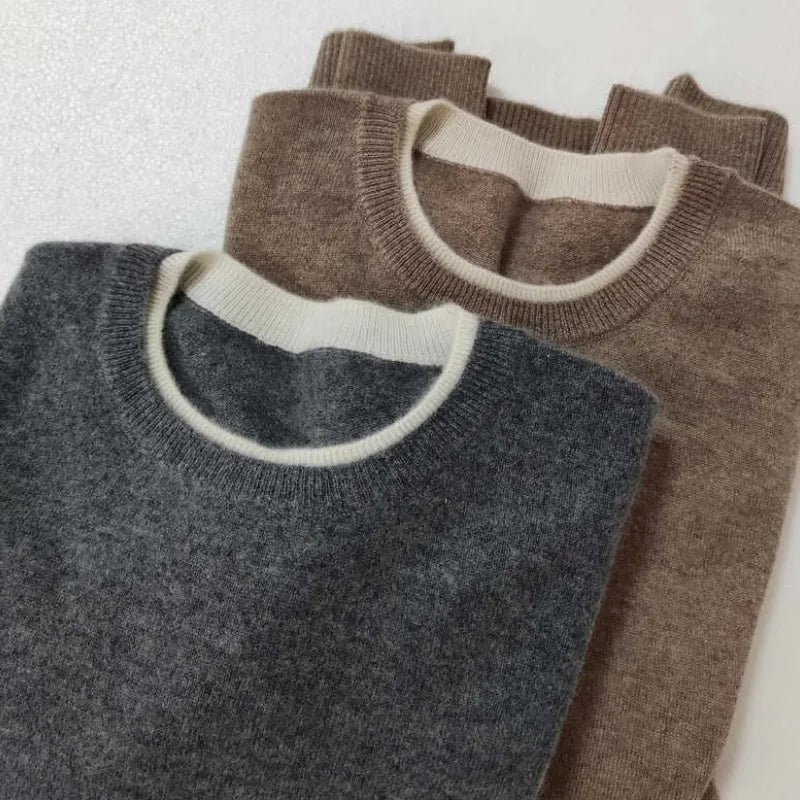 Korean Style Pure Cashmere Jumper - Women's Oversized Knit Sweater