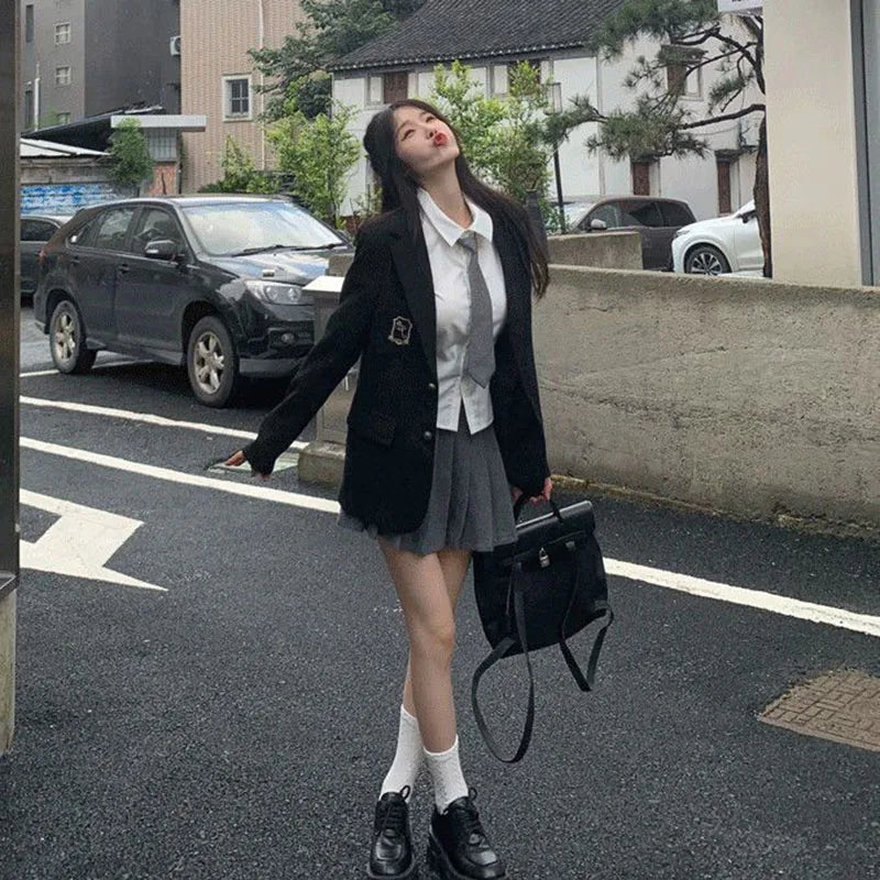 Korean Style White Shirt - Back Lace-Up Detail Shirt for Women