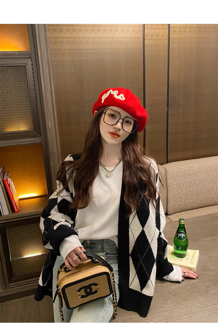 Korean Style Loose Fit Round Neck Sweater - Women's Soft Knit Pullover