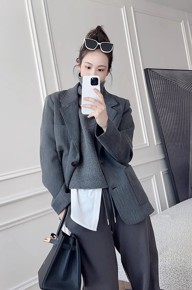 Korean Style Cashmere Turtleneck Vest - Sleeveless Knit Jumper Top