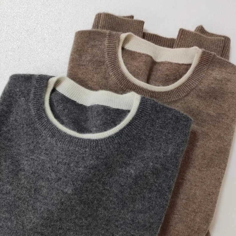 Korean Style Pure Cashmere Jumper - Women's Oversized Knit Sweater