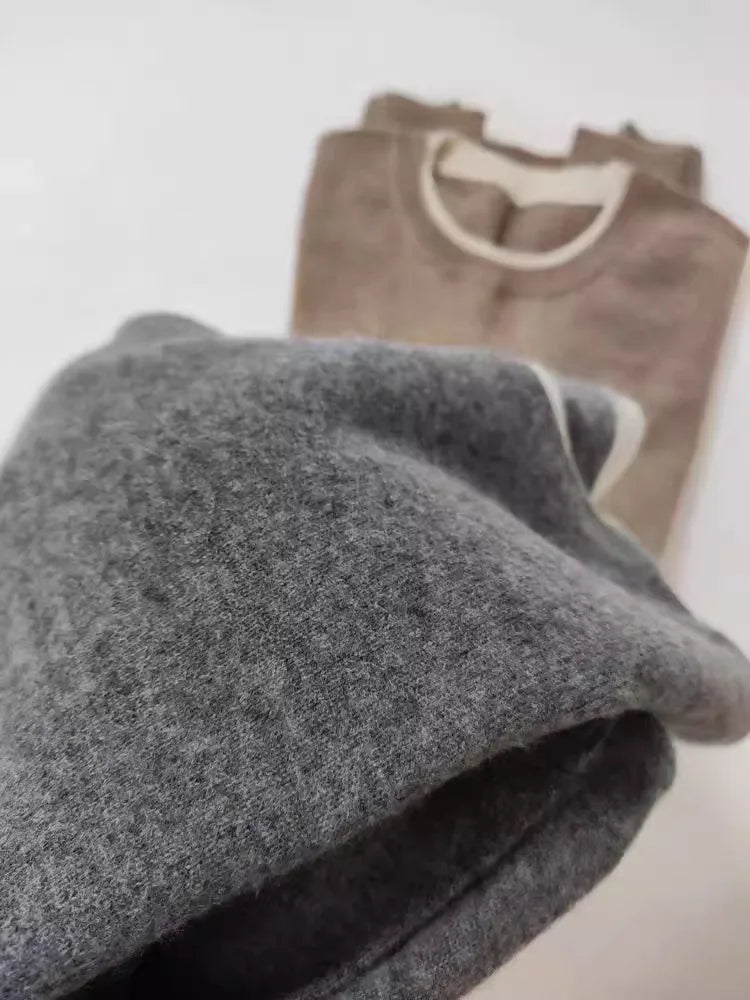 Korean Style Pure Cashmere Jumper - Women's Oversized Knit Sweater