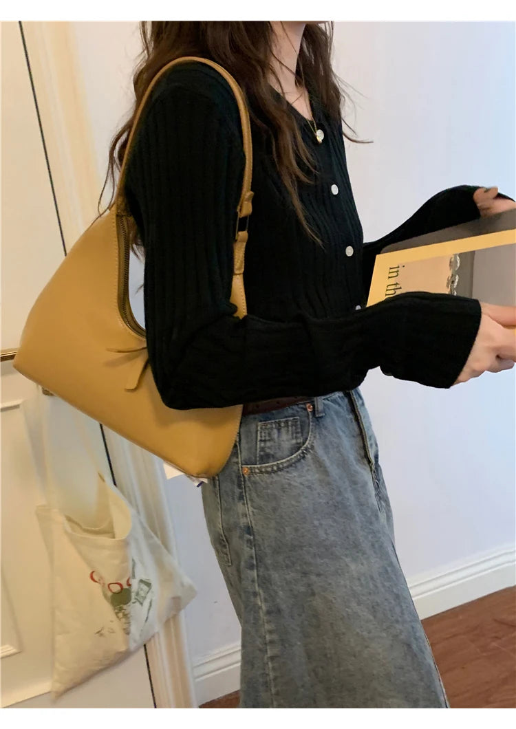 Korean Style Polo Collar Knit Cardigan - Women's Elegant Layering Sweater