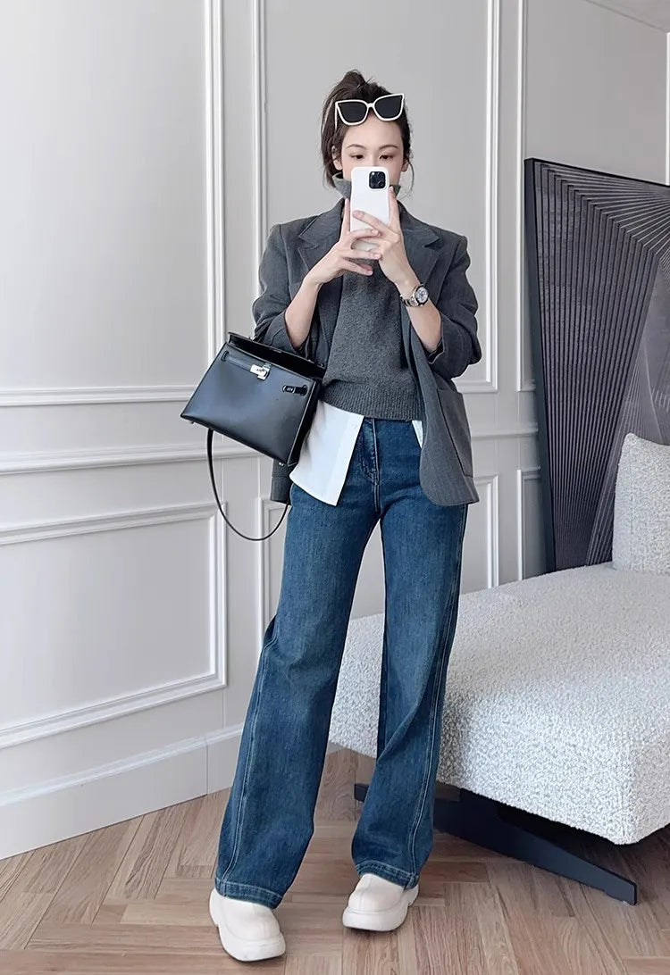 Korean Style Cashmere Turtleneck Vest - Sleeveless Knit Jumper Top