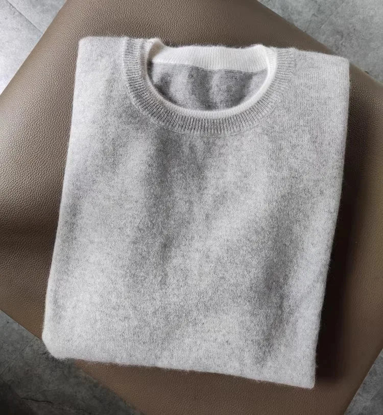 Korean Style Pure Cashmere Jumper - Women's Oversized Knit Sweater