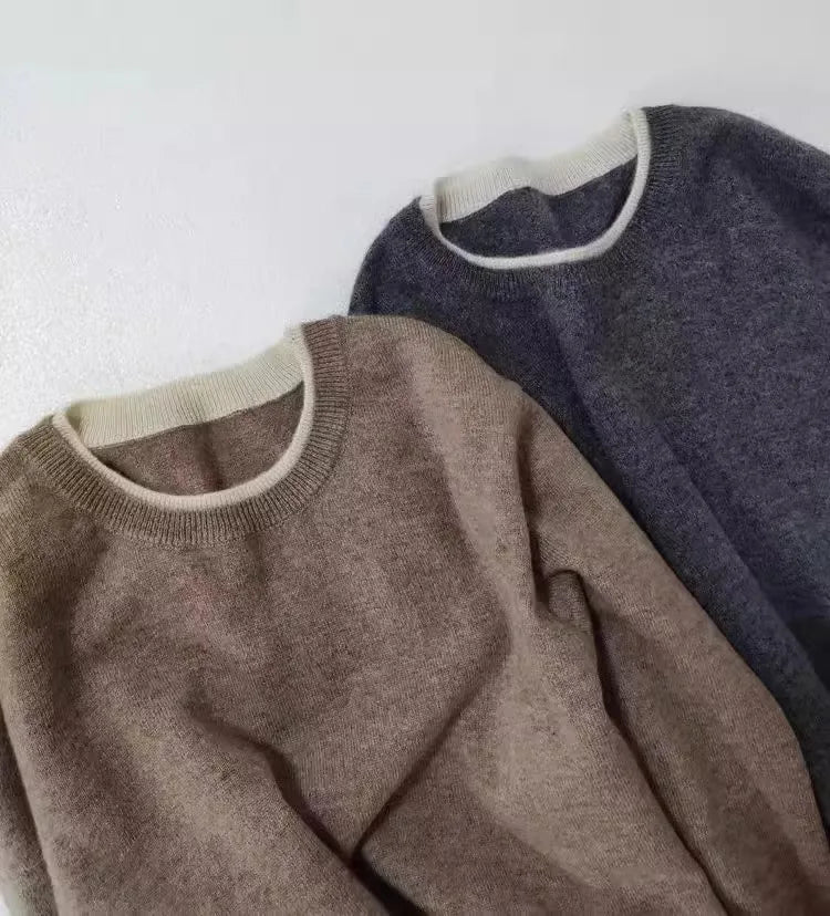 Korean Style Pure Cashmere Jumper - Women's Oversized Knit Sweater